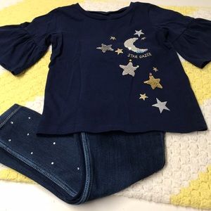 Navy Stars ✨ & Moon Tee with Jeggings